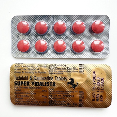 Фото 2 - Super Vidalista tadalafil+dapoxetine (Tadalafil 20 mg + Dapoxetine 60 mg) 10 tablets